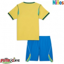 Camiseta Brasil Primera Equipación para niños Mundial 2026 manga corta (+ pantalones cortos)